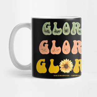 Glory of God Retro 70s Sunflower Christian Design Mug